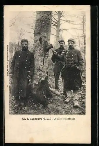 AK Bois de Marbotte, Obus de 105 allemand