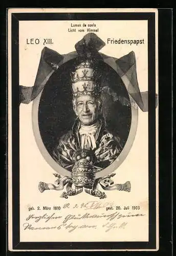 AK Friedens-Papst Leo XIII., gestorben 20.7.1903