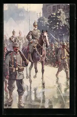 AK Prinz Leopold von Bayern auf seinem Pferd