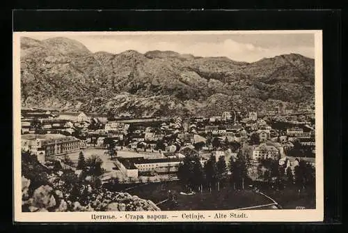 AK Cetinje, Alte Stadt mit Bergen