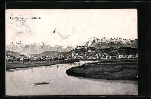 AK Laibach, Generalansicht der Stadt