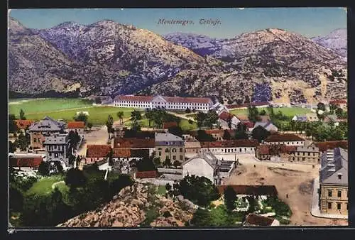 AK Cetinje, Stadtansicht aus der Vogelschau