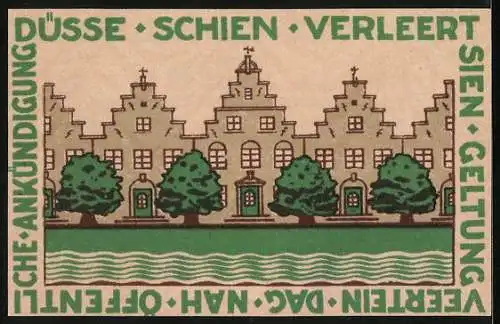 Notgeld Friedrichstadt /Eid. 1921, 75 Pfennig, Paluda-Nus-Haus, Ortspartie