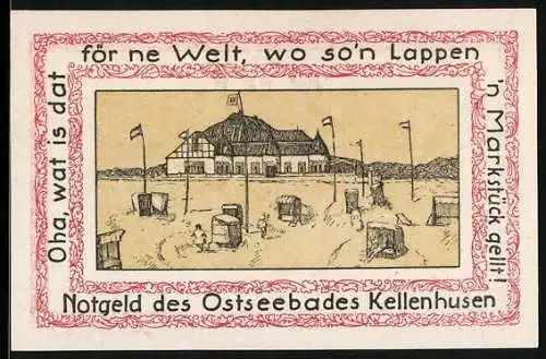 Notgeld Kellenhusen /Ostsee, 100 Pfennig, Strandpartie