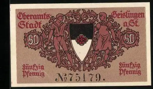 Notgeld Geislingen a. St. 1920, 50 Pfennig, Wappen