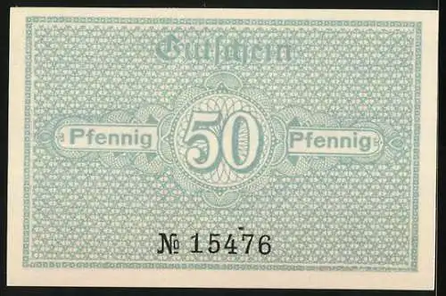 Notgeld Katzhütte 1920, 50 Pfennig, Königstanne a. d. Wurzelberg, Gutschein