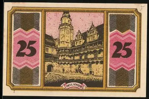 Notgeld Oels in Schl., 25 Pfennig, Schloss, Innenhof