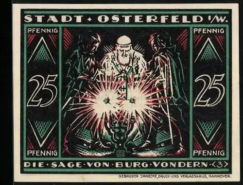 Notgeld Osterfeld i. W. 1921, 25 Pfennig, Die Sage von Burg Vondern
