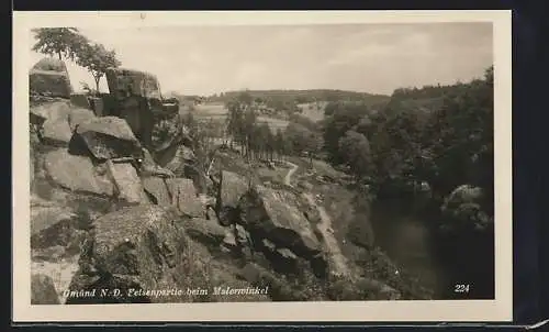 AK Gmünd /N.-Oe., Felsenpartie beim Malerwinkel