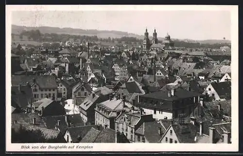 AK Kempten / Allgäu, Blick von der Burghalde auf Kempten