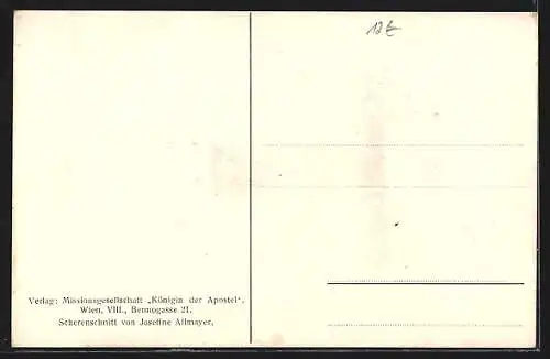 Künstler-AK Strasshof an der Nordbahn, St. Antonius Kirche