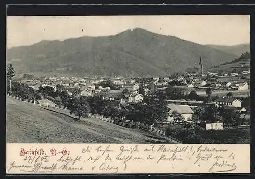 AK Hainfeld /N.-Oe., Teilansicht mit Kirche