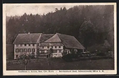 AK Reichenbach / Schwarzwald, Gasthaus zur Sonne Chr. Storz