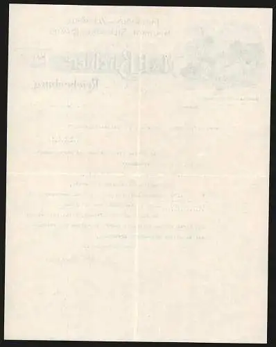 Rechnung Reichenburg 1909, M. & F. Birchler, Woll- & Watte-Fabrikation, Ein Hirte und Schafe in den Bergen