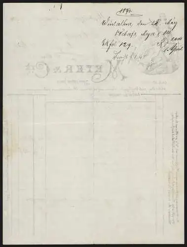 Rechnung Winterthur 1890, Firma Meyer & Cie., Wappen und allegorische Frauenfigur