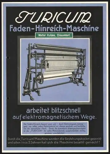 Briefkopf Düsseldorf, Walter Kuhlen, Turicum, Die Faden-Hinreich-Maschine