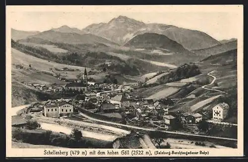 AK Schellenberg / Berchtesgaden, Panorama mit dem hohen Göll