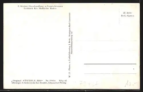 AK Eschbach / Müllheim, Gemischtwarenhandlung von E. Kisling, Fliegeraufnahme