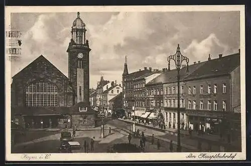 AK Hagen / Westfalen, Strassenpartie am Hauptbahnhof