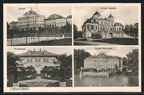 AK Ludwigsburg / Schloss, Schloss, Marienwahl & Schloss Monrepos