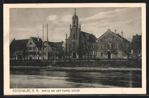 AK Rottenburg / Neckar, Partie bei der evang. Kirche