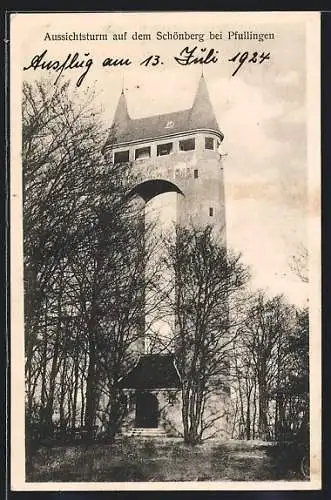 AK Schönberg / Pfullingen, Aussichtsturm