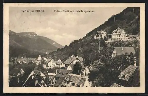 AK Urach / Luftkurort, Untere Stadt mit Erholungsheim