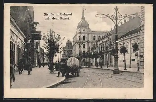 AK Belgrad, Strassenpartie mit den Konak