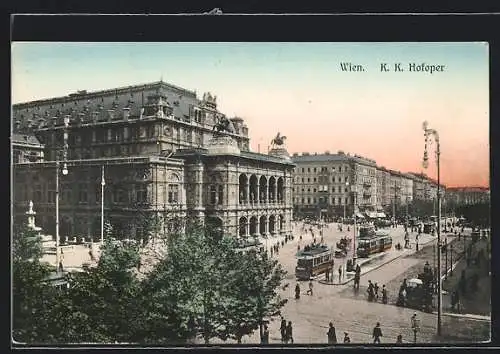 AK Wien, Hofoper und Strassenbahn