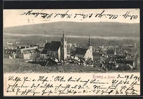 AK Krems a. d. Donau, Totalansicht aus der Vogelschau