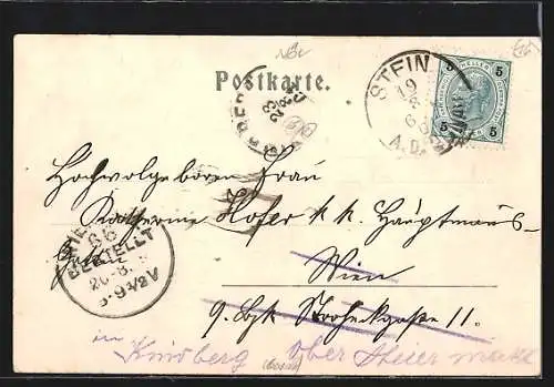 AK Krems a. d. Donau, Totalansicht aus der Vogelschau