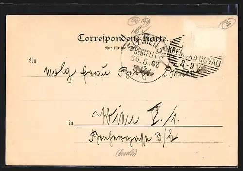 AK Krems a. D., Teilansicht mit Turm und Kirche