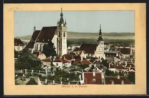 AK Krems a. d. Donau, Teilansicht mit Kirche