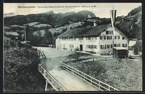 AK Riezlern, Walserschanz, österr. Grenzwirtshaus