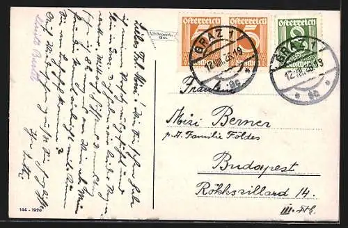 AK Graz, Teilansicht von der Josefkirche, mit Bergblick