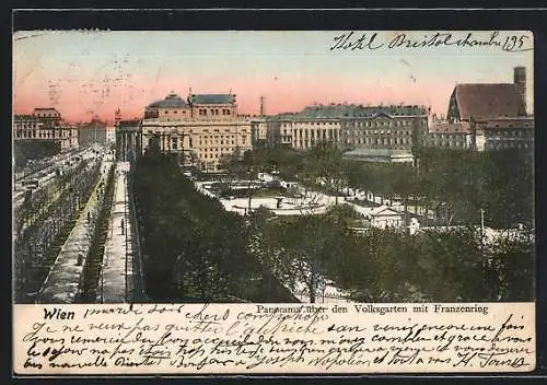 AK Wien, Volksgarten, Panorama mit Franzenring