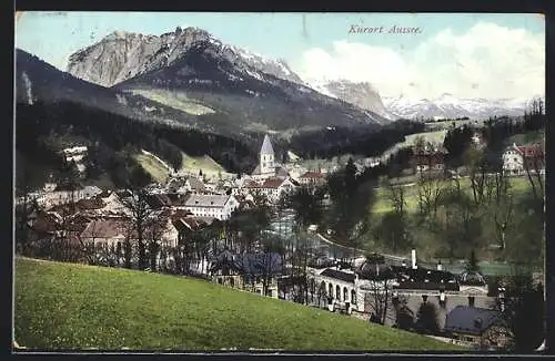 AK Aussee, Blick von der Bergwiese