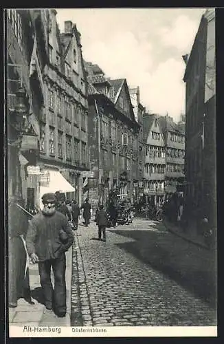 AK Alt-Hamburg, Düsternstrasse, Hamburger Typen