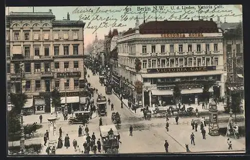 AK Berlin, Hotel-Café Victoria, Unter den Linden