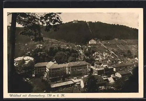 AK Wildbad / Württ., Ortsansicht mit dem Sommerberg