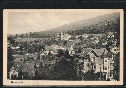 AK Herrenalb, Ortsansicht aus der Vogelschau