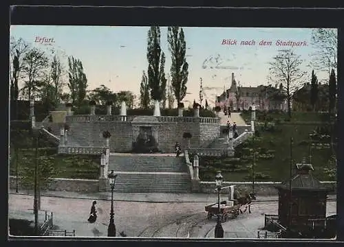 AK Erfurt, Blick nach dem Stadtpark
