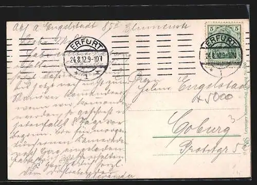 AK Erfurt, Blick nach dem Stadtpark