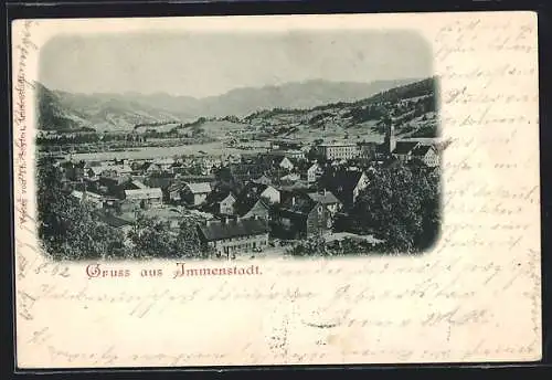 AK Immenstadt, Ortsansicht aus der Vogelschau