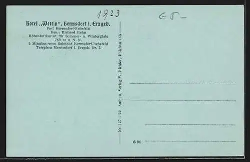 AK Hermsdorf i. Erzgeb., Hotel Wettin