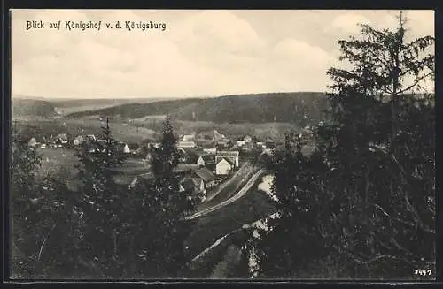 AK Königshof, Ortsansicht von der Königsburg aus