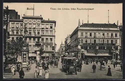 AK Berlin, Unter den Linden, Ecke Friedrichstrasse