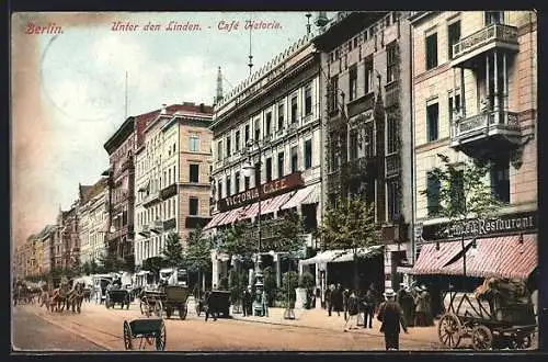 AK Berlin, Cafe Victoria, Unter den Linden