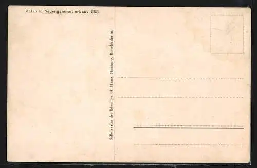 Künstler-AK Hamburg-Neuengamme, Katen erbaut 1655