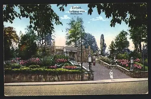AK Erfurt, Aufgang zum Stadtpark